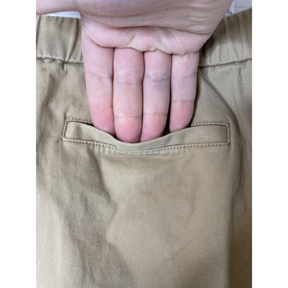 Lands End Pants Womens 14 Khaki Mid Rise Chino Elastic Waist Pull-On Stretch - Picture 7 of 12